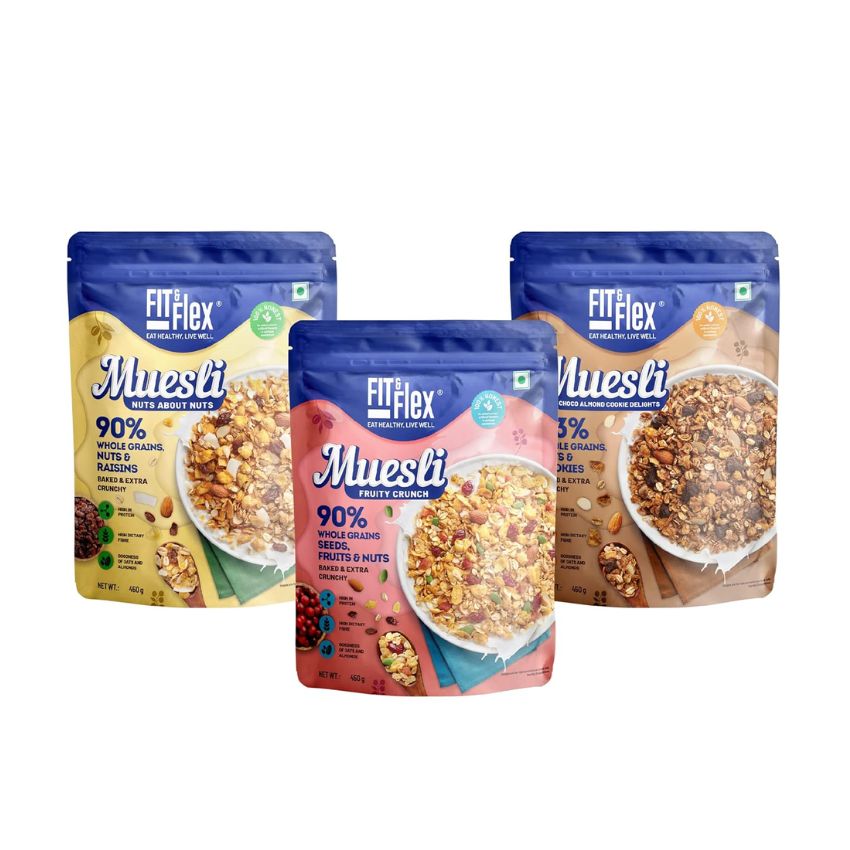 Fit & Flex Baked And Extra Crunchy Muesli – 210g Each (Pack of 3)